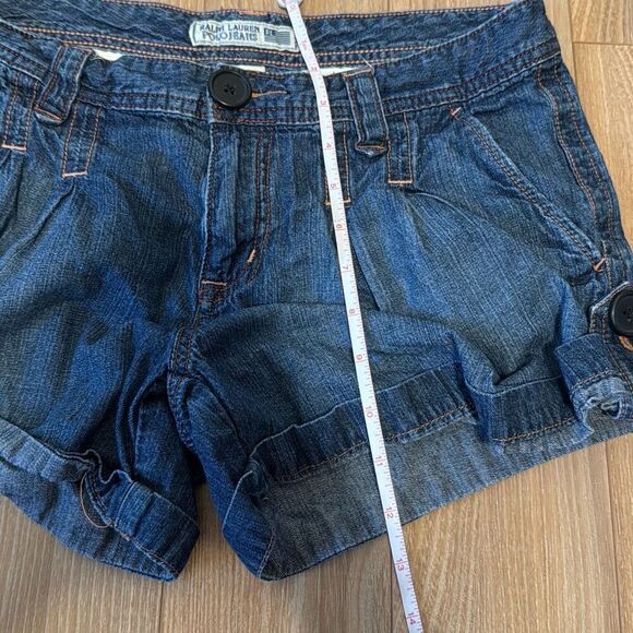 Vintage Ralph Lauren Polo Denim Jean Pleated Front Shorts Womens Size 6 100% Cot - Picture 6 of 9